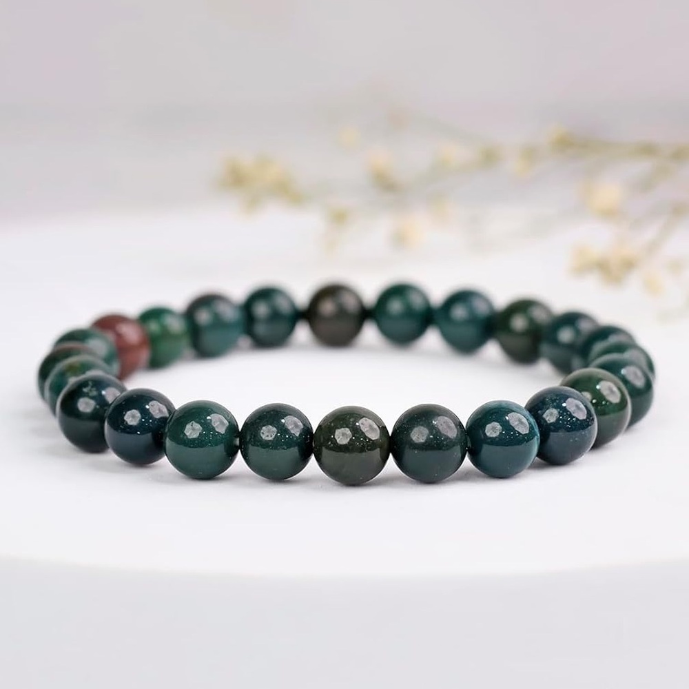 🆕New Indian Bloodstone 8mm Healing Gemstone Bracelet - Picture 2 of 2
